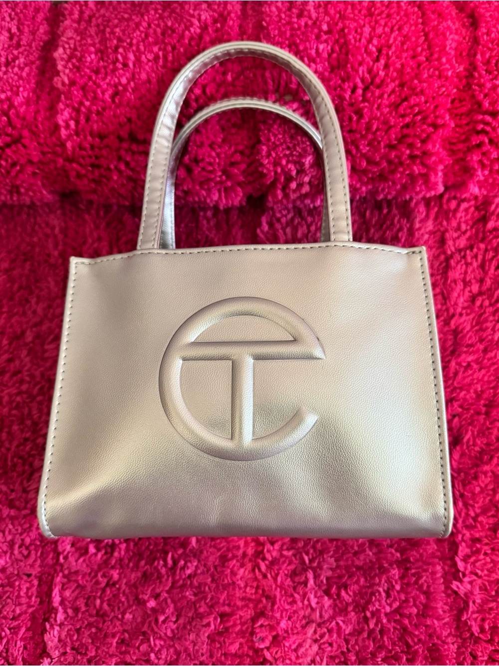 Telfar Metallic Silver Mini Tote